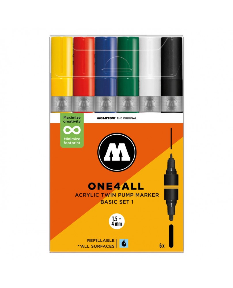 Akrilinių markerių rinkinys Molotow One4All Twin Basic 1
